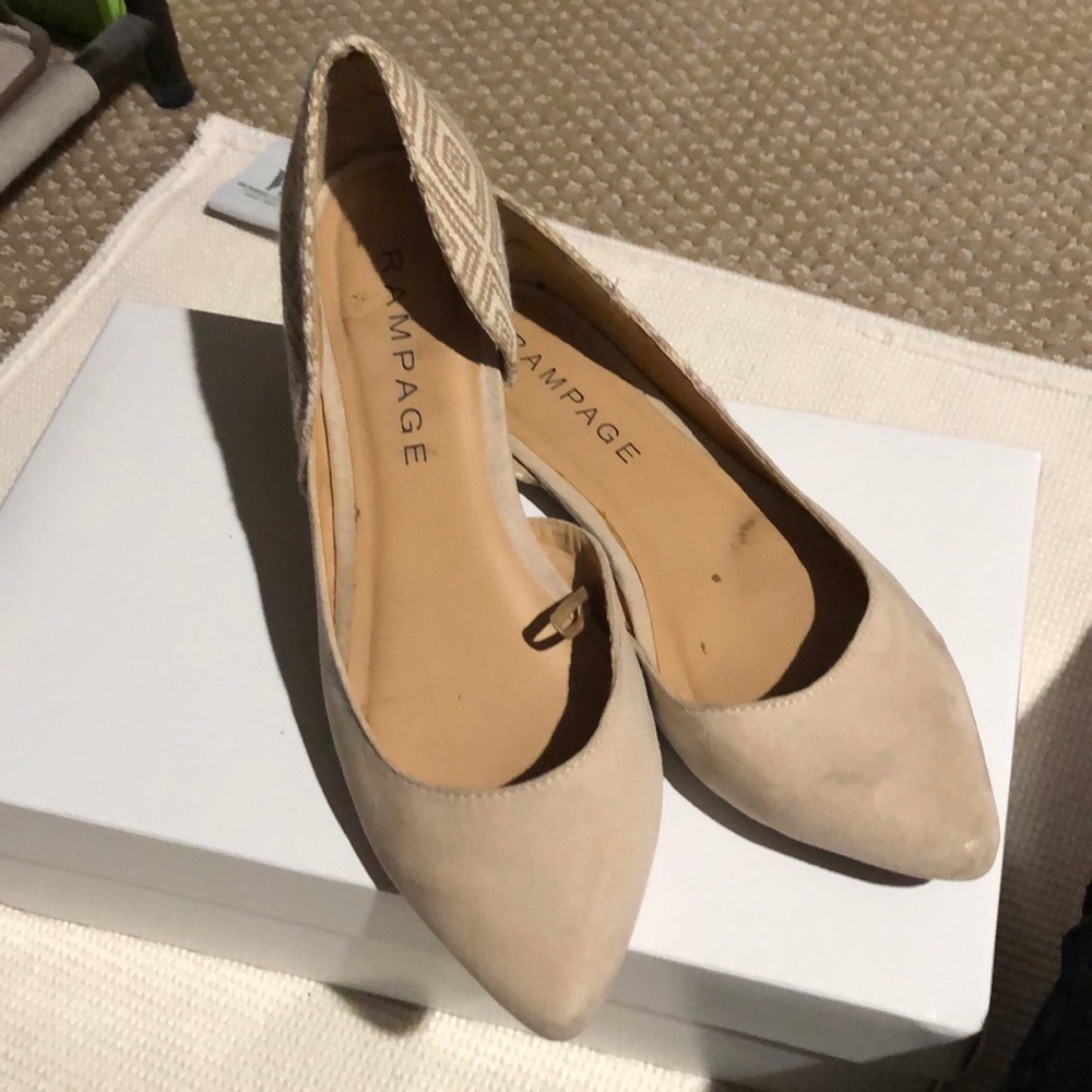 Rampage suede like Beige ballet flats